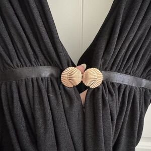 Elegant Black Dress with Gold Accents